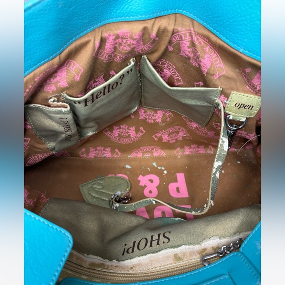 JUICY COUTURE XL VINTAGE TIFFANY BLUE BAG Extremely Rare - Picture 6 of 9